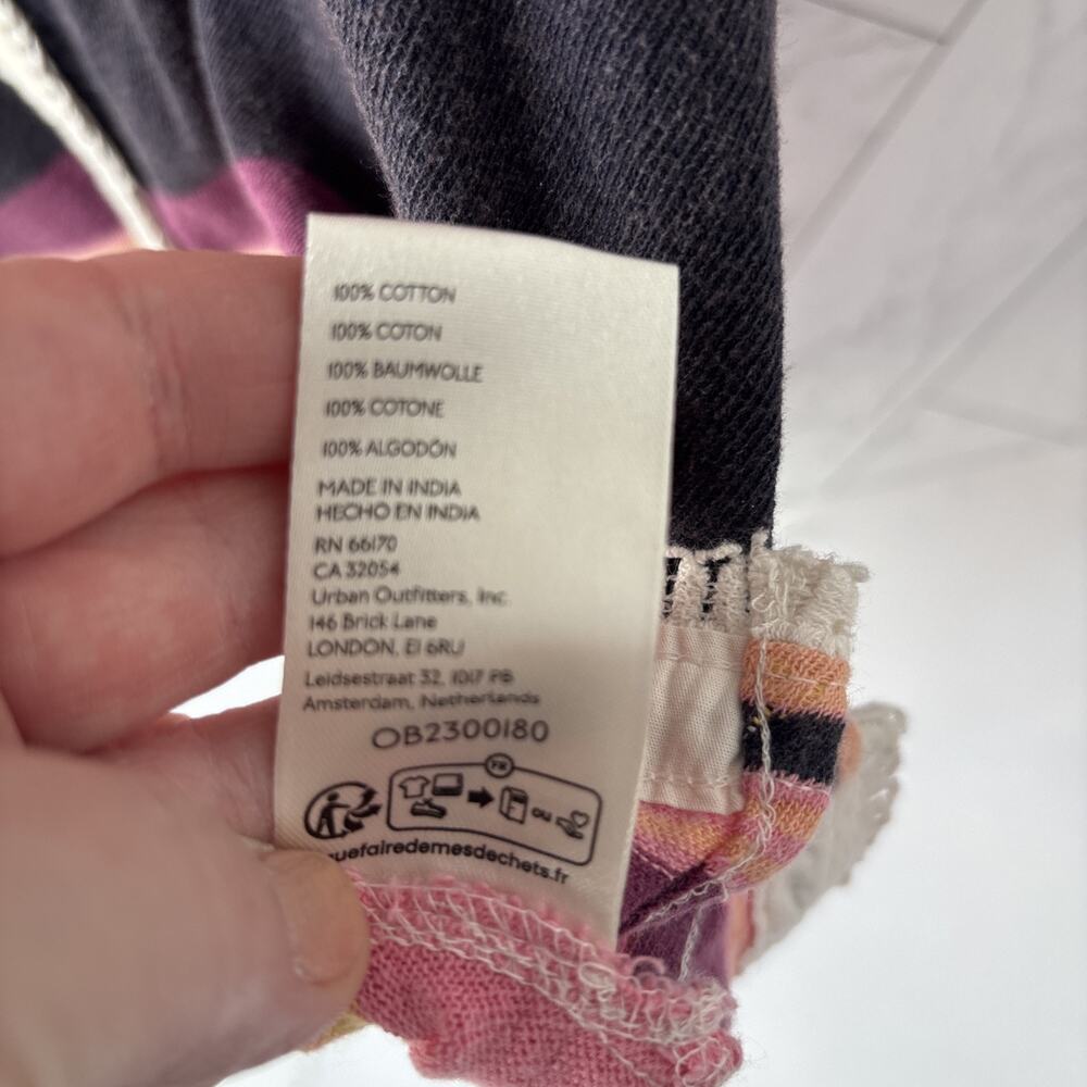 We The Free Sallie Cardi Shirt Top Striped Boxy Cropped Buttondown M Free People - Picture 14 of 16